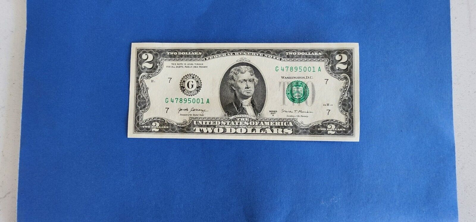 Sequential Uncirculated Two Dollar Bills, $2, 2017A, -FREE SHIPPING