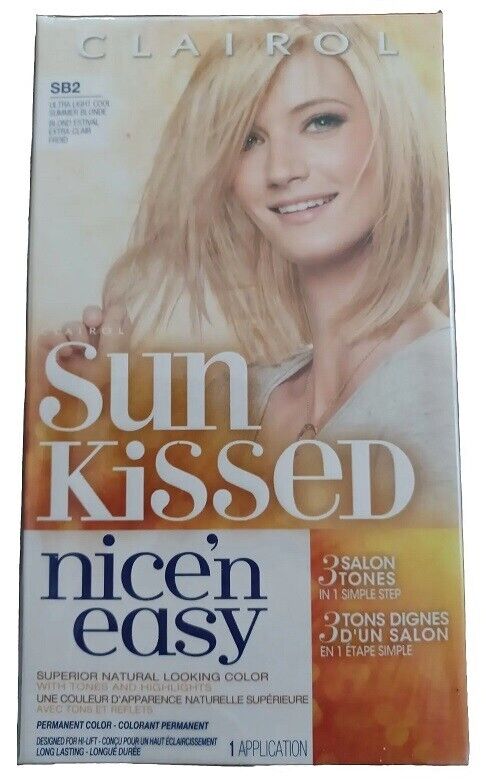 Clairol Sun Kissed Nice\'n Easy SB2 Ultra Light Cool Summer Blonde Hair Color