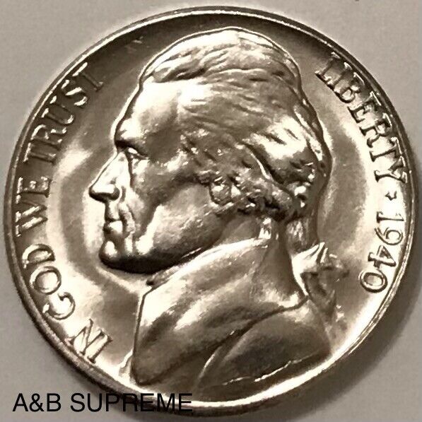 1940 S Jefferson Nickel Gem Bu Uncirculated