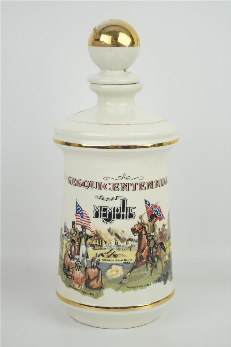Vintage 1969 Old Fitzgerald Bourbon Whiskey Memphis Sesquicentennial Decanter 
