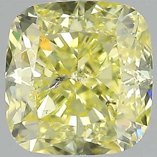 GIA Certified 1 Carat Natural Fancy Intense Yellow Cushion Cut Loose Diamond