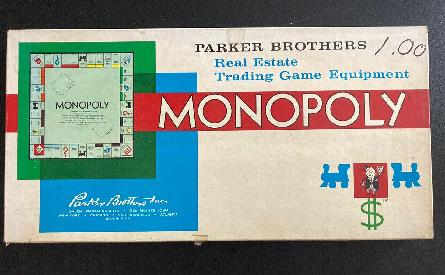 1961 Monopoly Board Game Parker Brothers Vintage