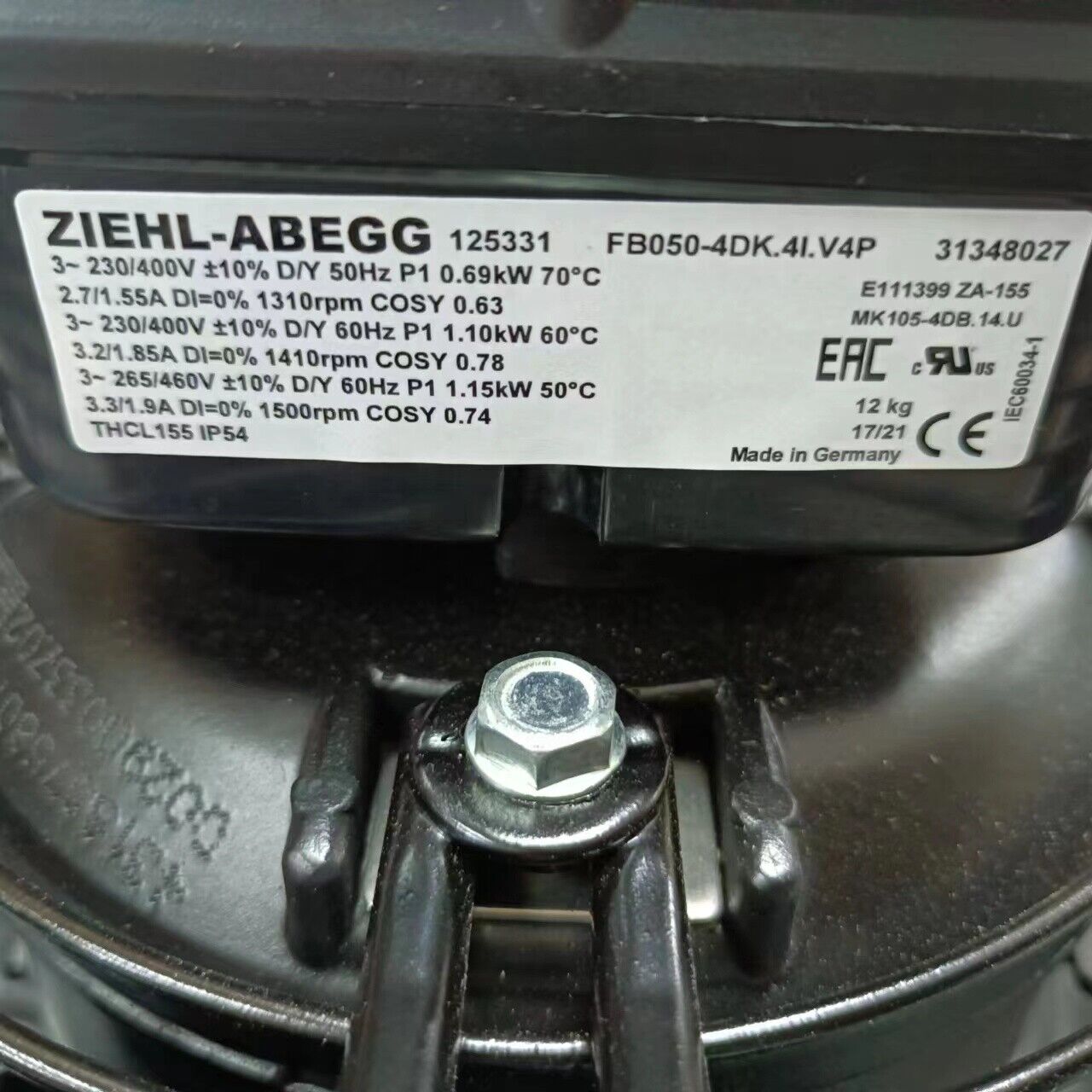1PC ZIEHL-ABEGG FB050-4DK.4I.V4P Axial Flow Fan New Expedited Shipping