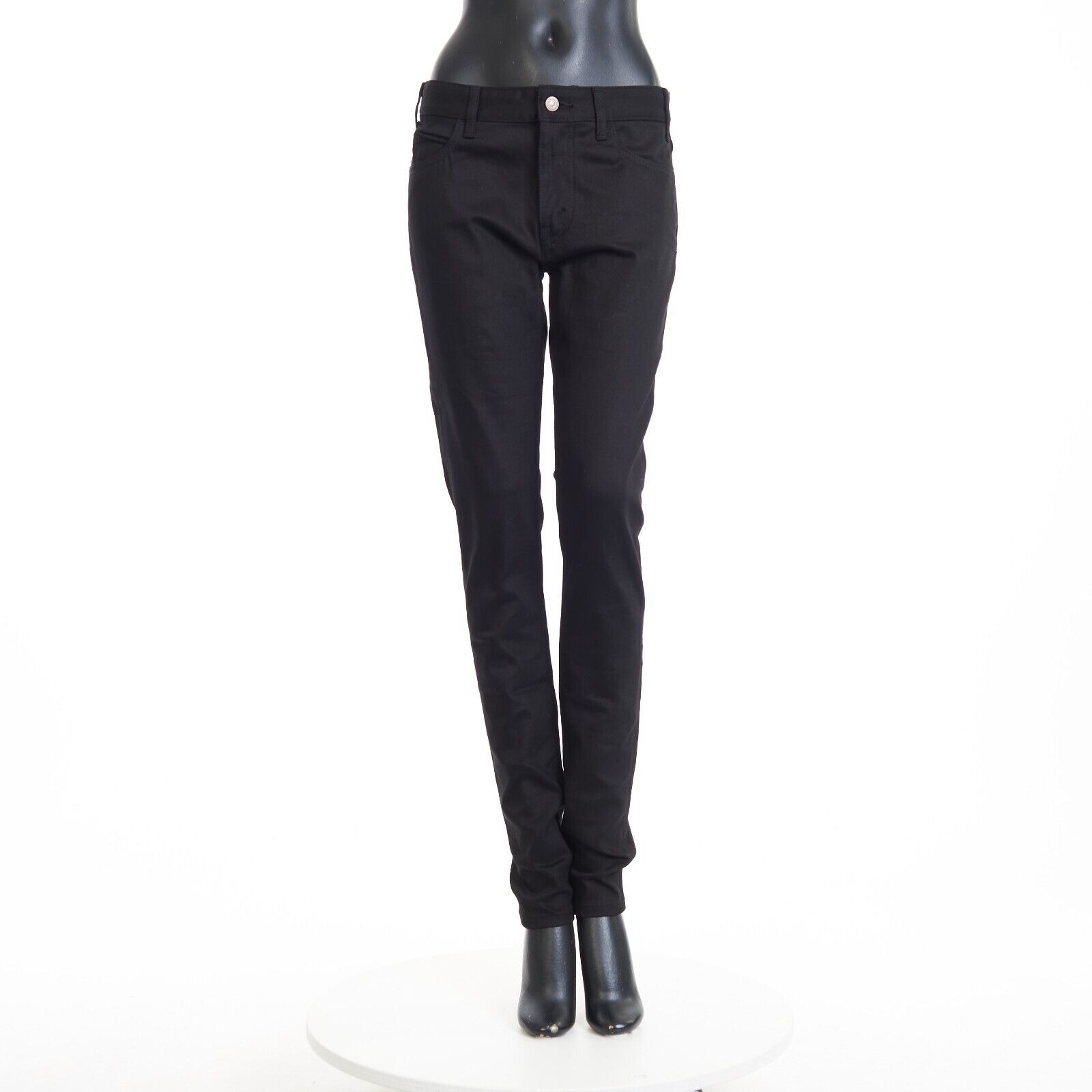 CELINE 890$ Neo Skinny Mid-rise Jeans In Pure Black Wash Denim