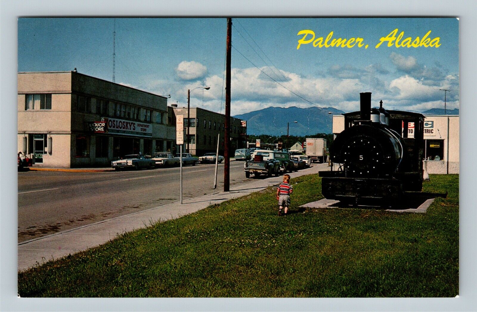 Palmer AK, Main Street, Koslosky\'s Liquor Store, Alaska c1960 Vintage Postcard