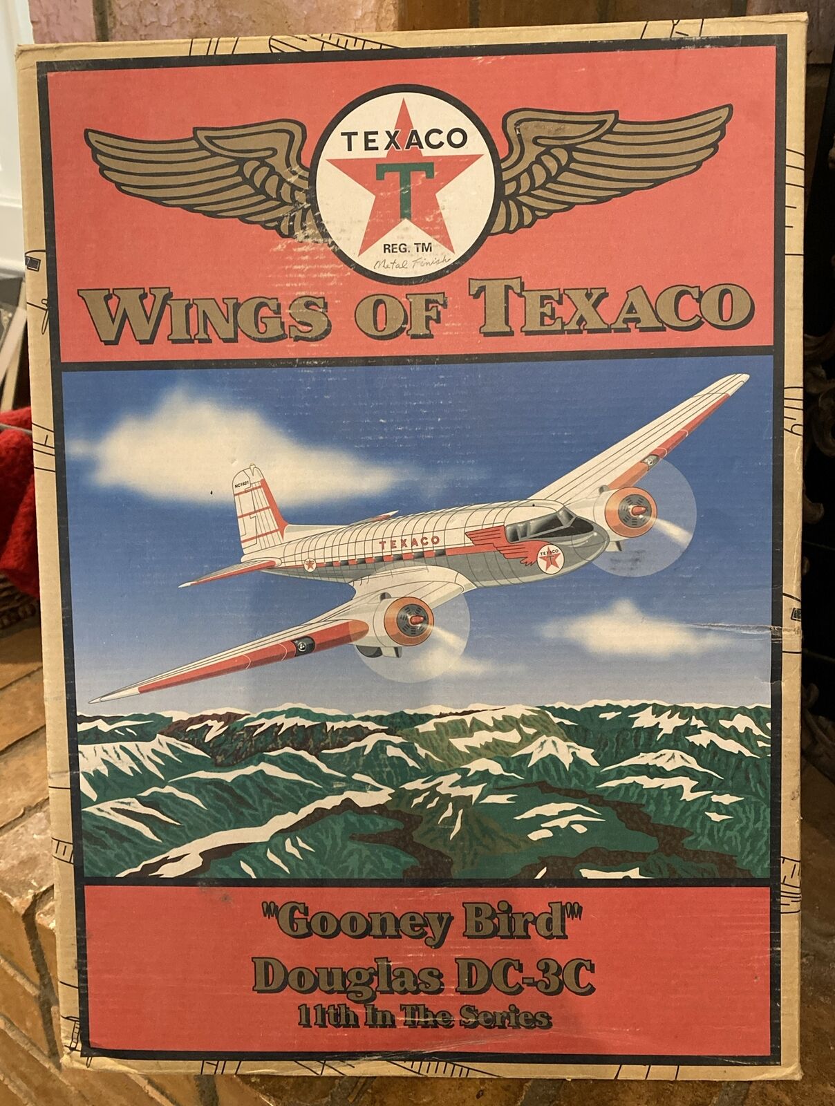 Ertl Wings of Texaco 11 Die Cast Brushed Metal Gooney Bird Douglas DC-3C #21263P