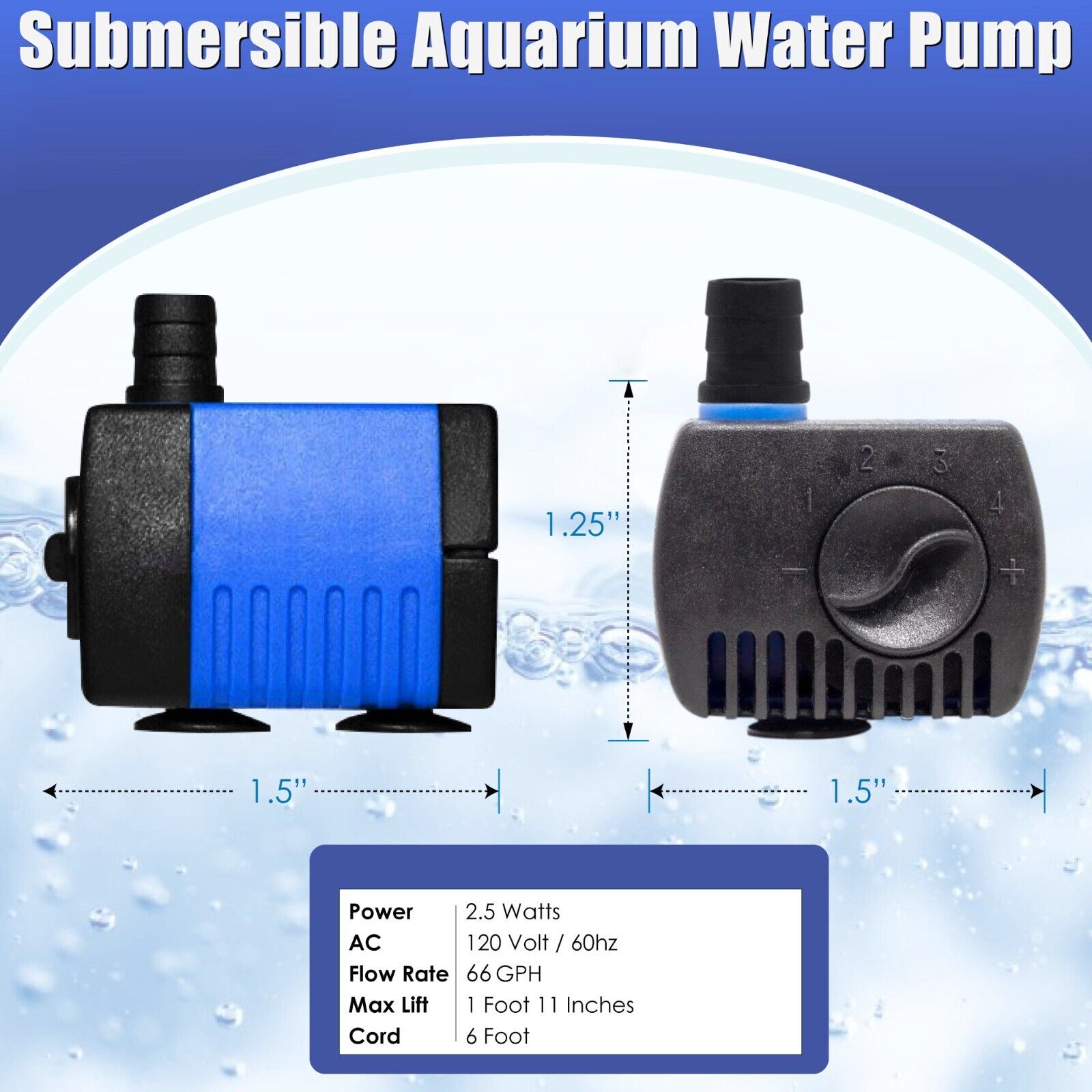 Aquarium Adjustable Submersible Water Pump Hydroponic Pond Pwerhead Ultra Quiet
