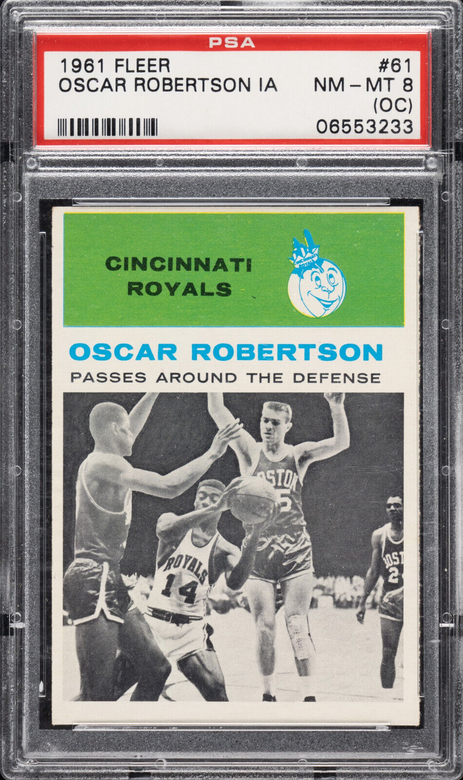 PSA 8 - OSCAR ROBERTSON 1961 FLEER ROOKIE IA CARD #61 NMT/MT - CINCINNATI ROYALS