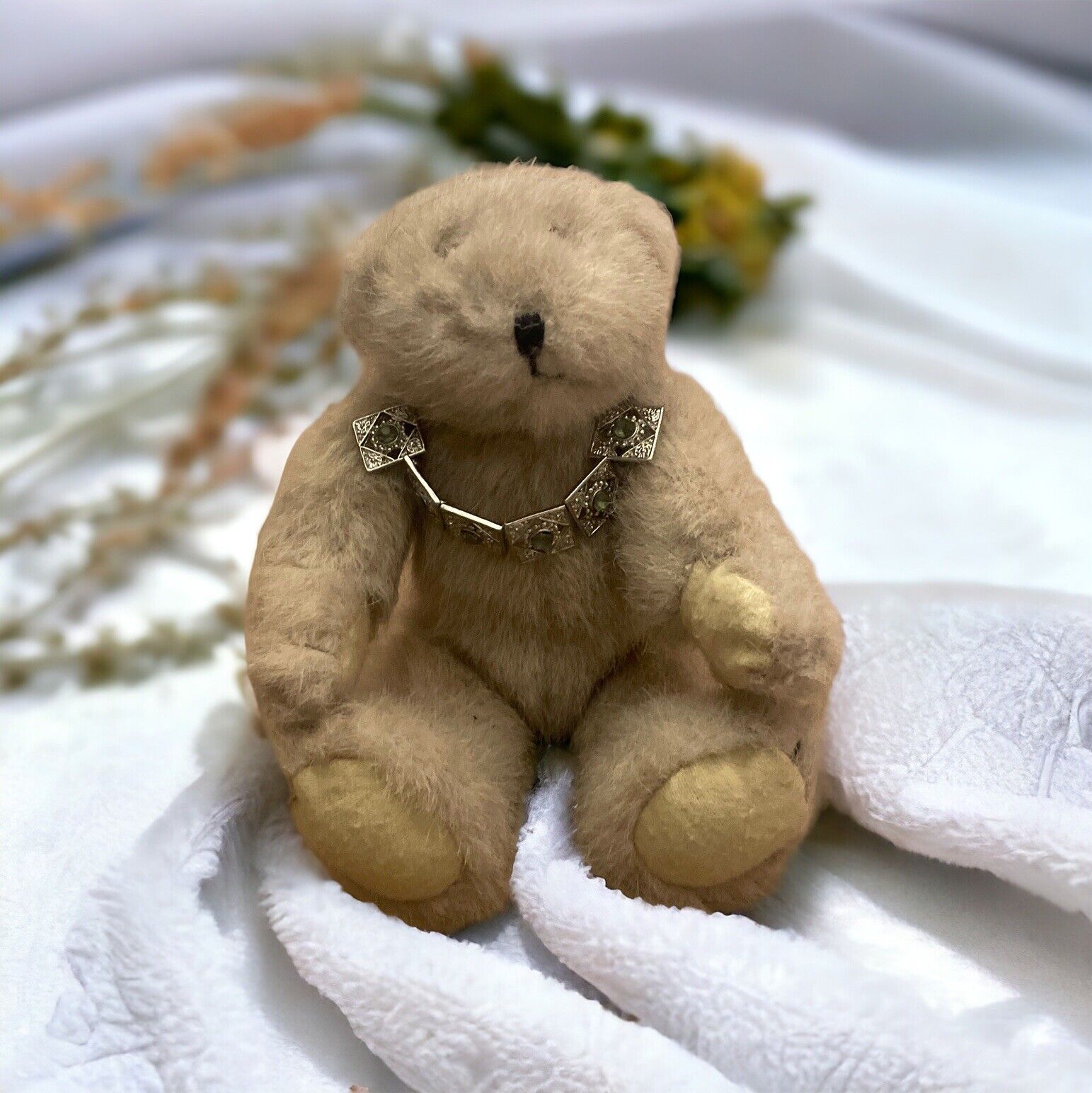 Vintage Miniature Teddy Bear Fully Jointed 8” Plush