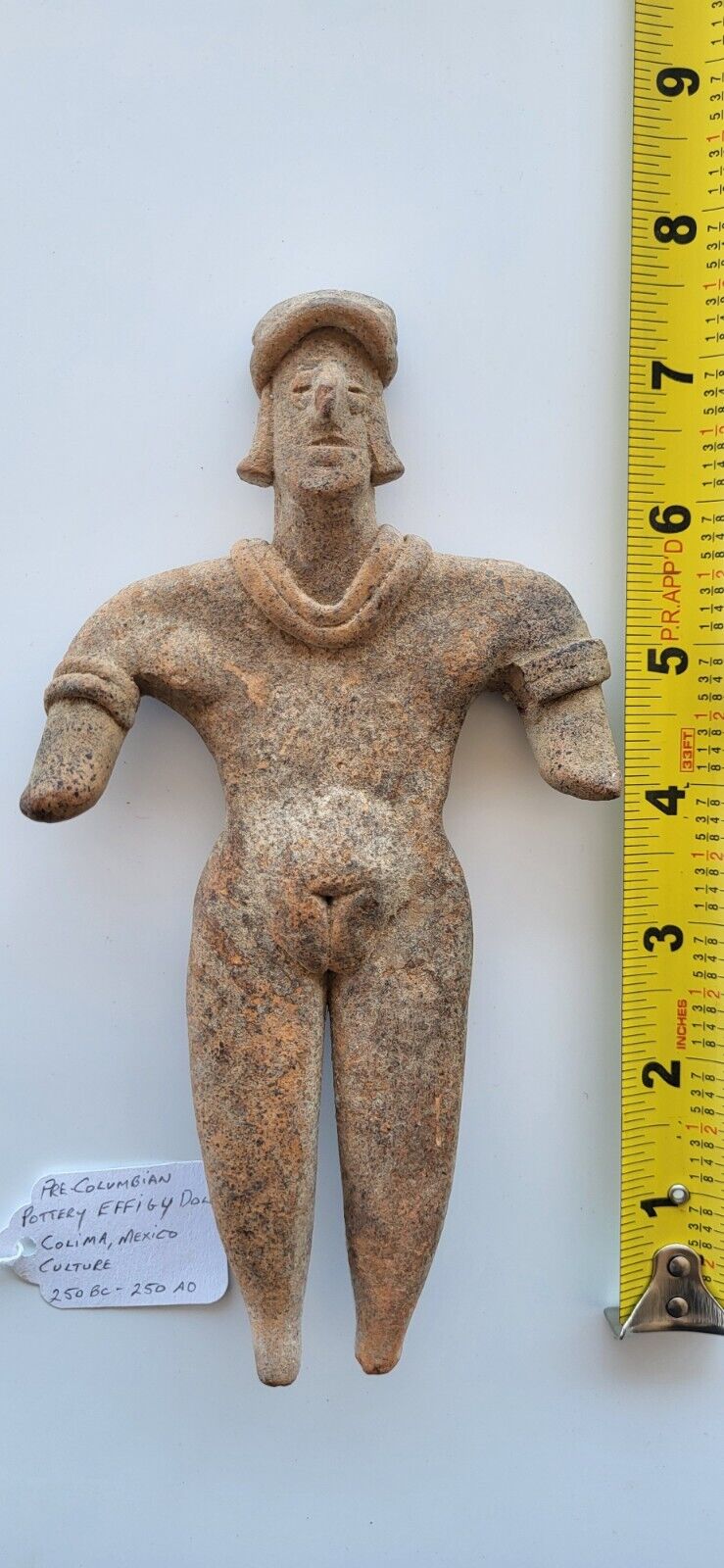 PRE COLUMBIAN Colima Pottery Flat Effigy Figure 250BC to 250AD #4