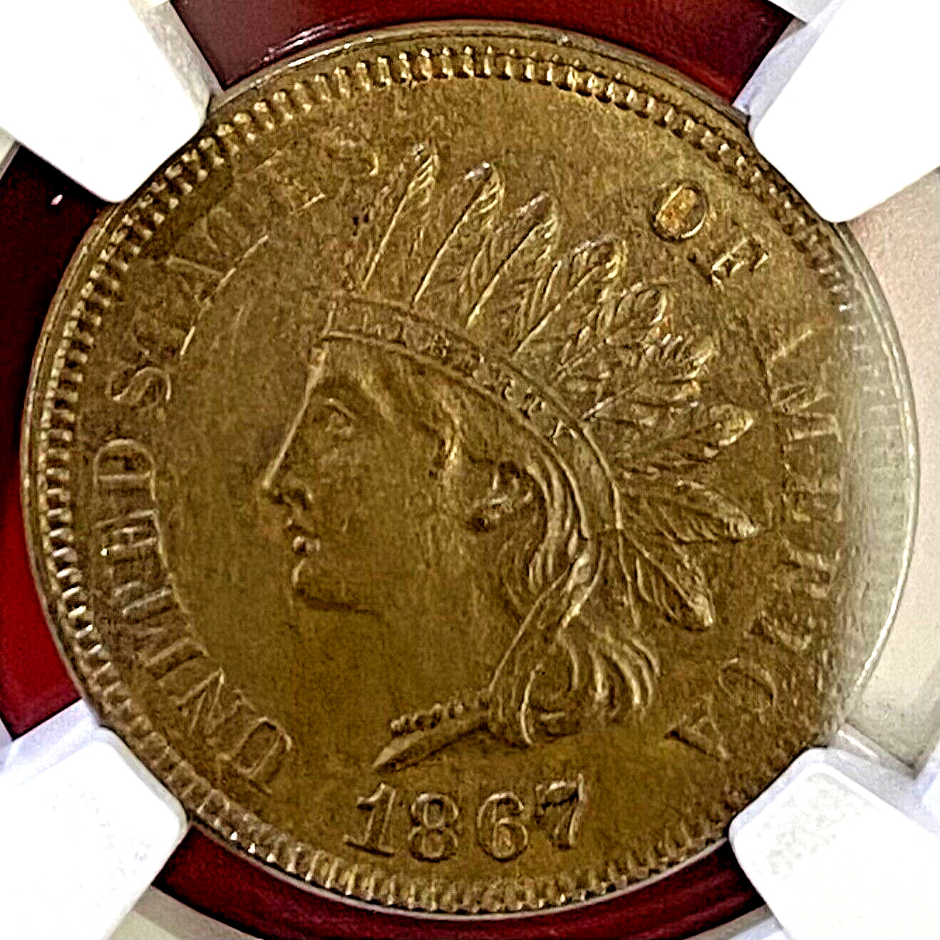NGC MS-61 BN 1867 INDIAN HEAD CENT