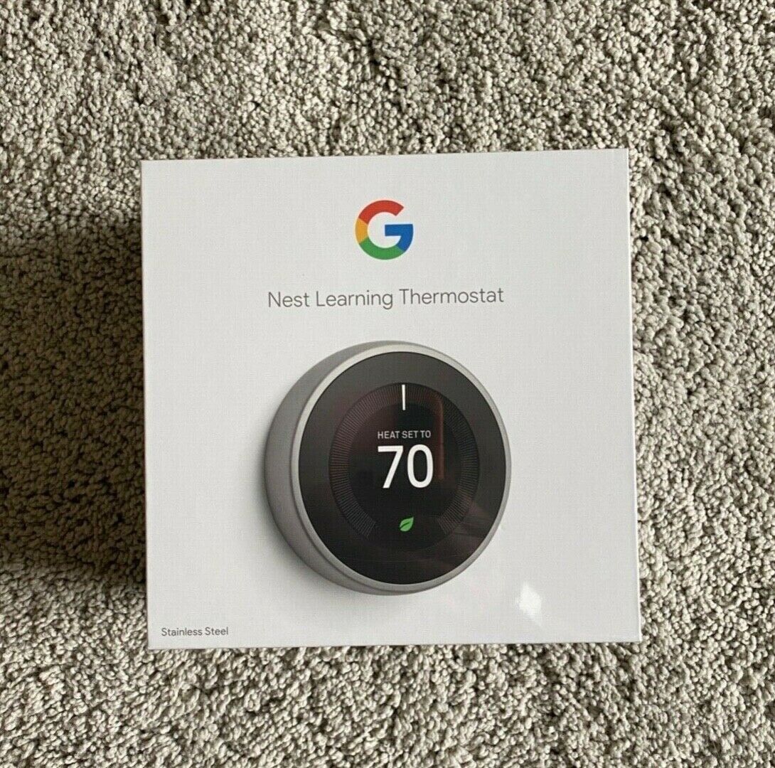 Sealed Google Nest 3rd Gen Learning Thermostat T3007ES Stainless Steel