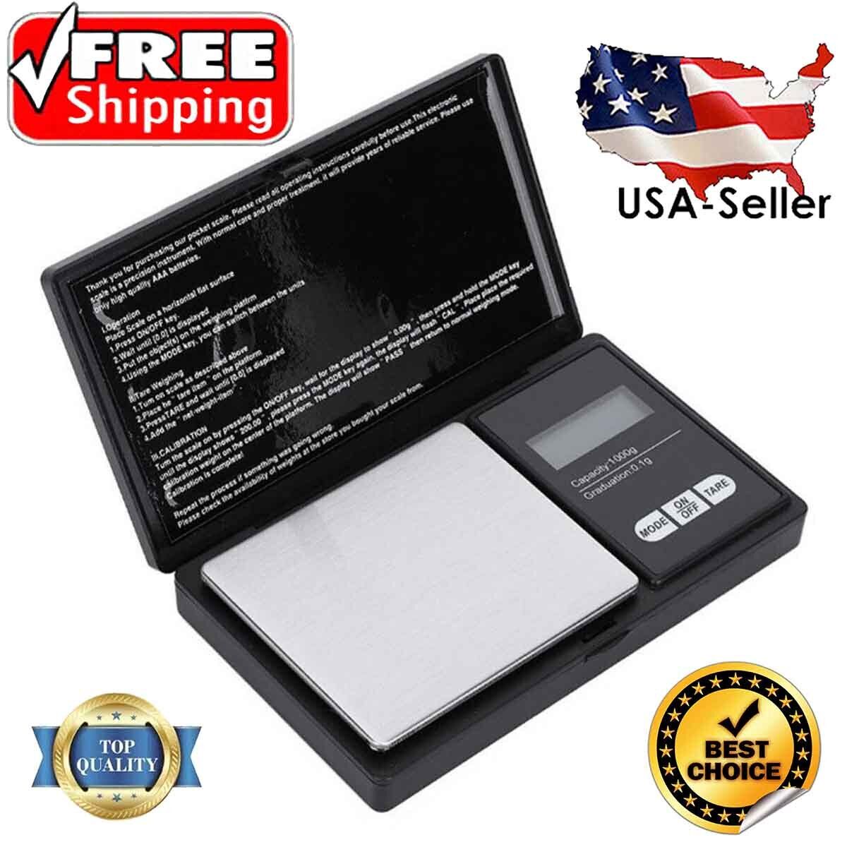 Digital Pocket Scale 1000g x 0.1g Portable Weight Jewelry Gram Coin Herb Gold