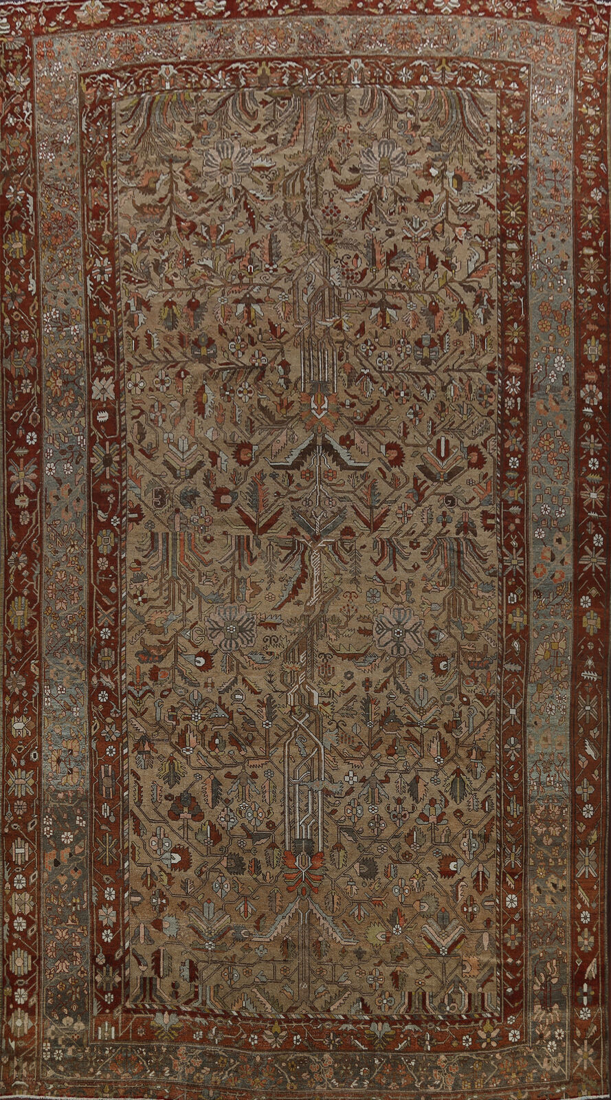 Pre-1900 Antique Bakhtiari Vegetable Dye Rug 13x19 Palace Size Hand-made Carpet
