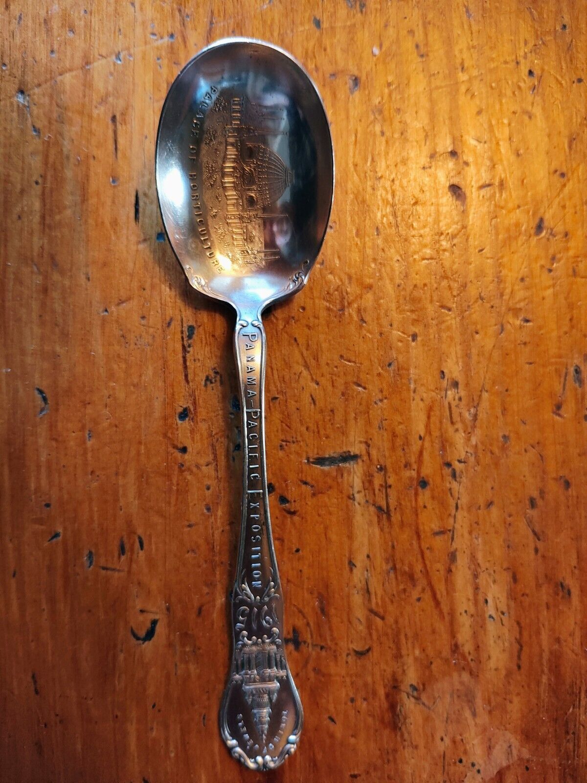 1915 Panama Pacific Exposition PPIE Souvenir Spoon Tower Jewels