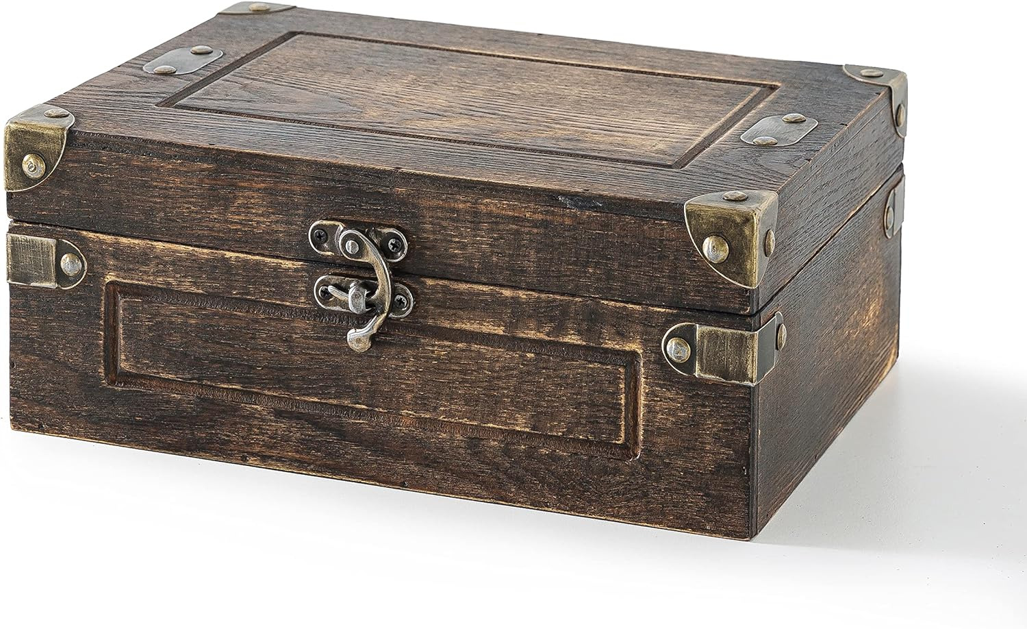 Sydney Decorative Wooden Treasure Chest: Timeless Masculine Fir Wood Box, Vintag