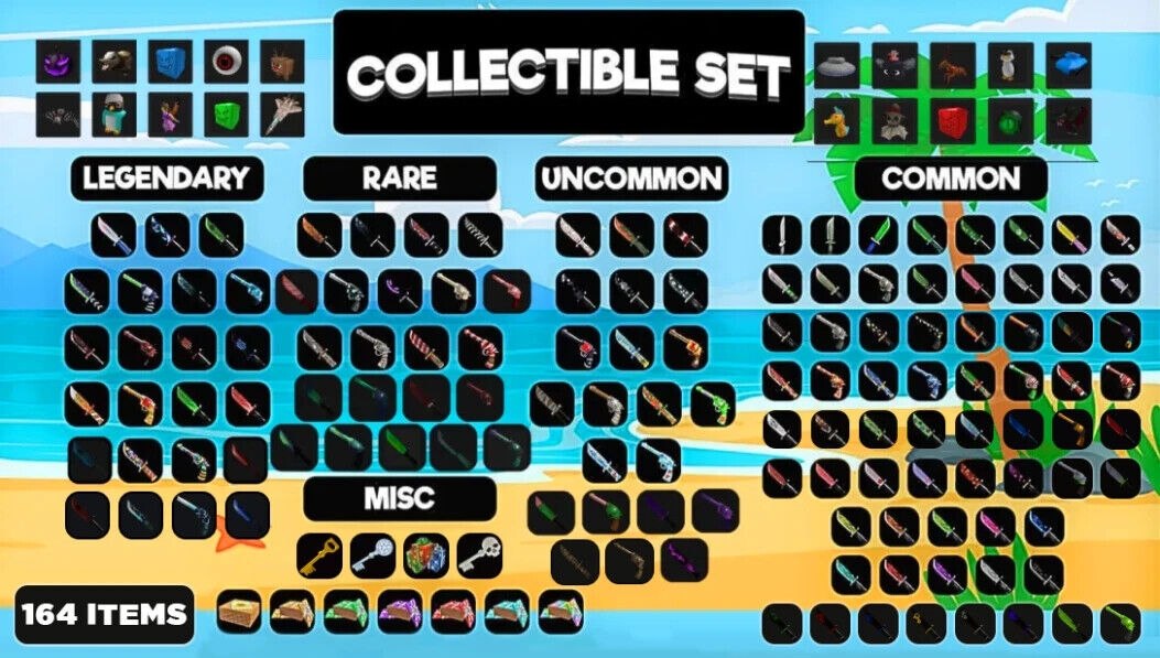 Roblox Murder Mystery 2 (MM2) Full Collectible Set (164 items)