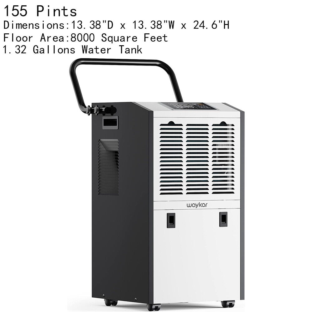Waykar 155/216/296 Pint Commercial Dehumidifier for All Home & Extra Large Space
