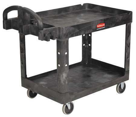 Rubbermaid Commercial Fg452088bla Plastic Utility Cart With Deep Lipped Plastic