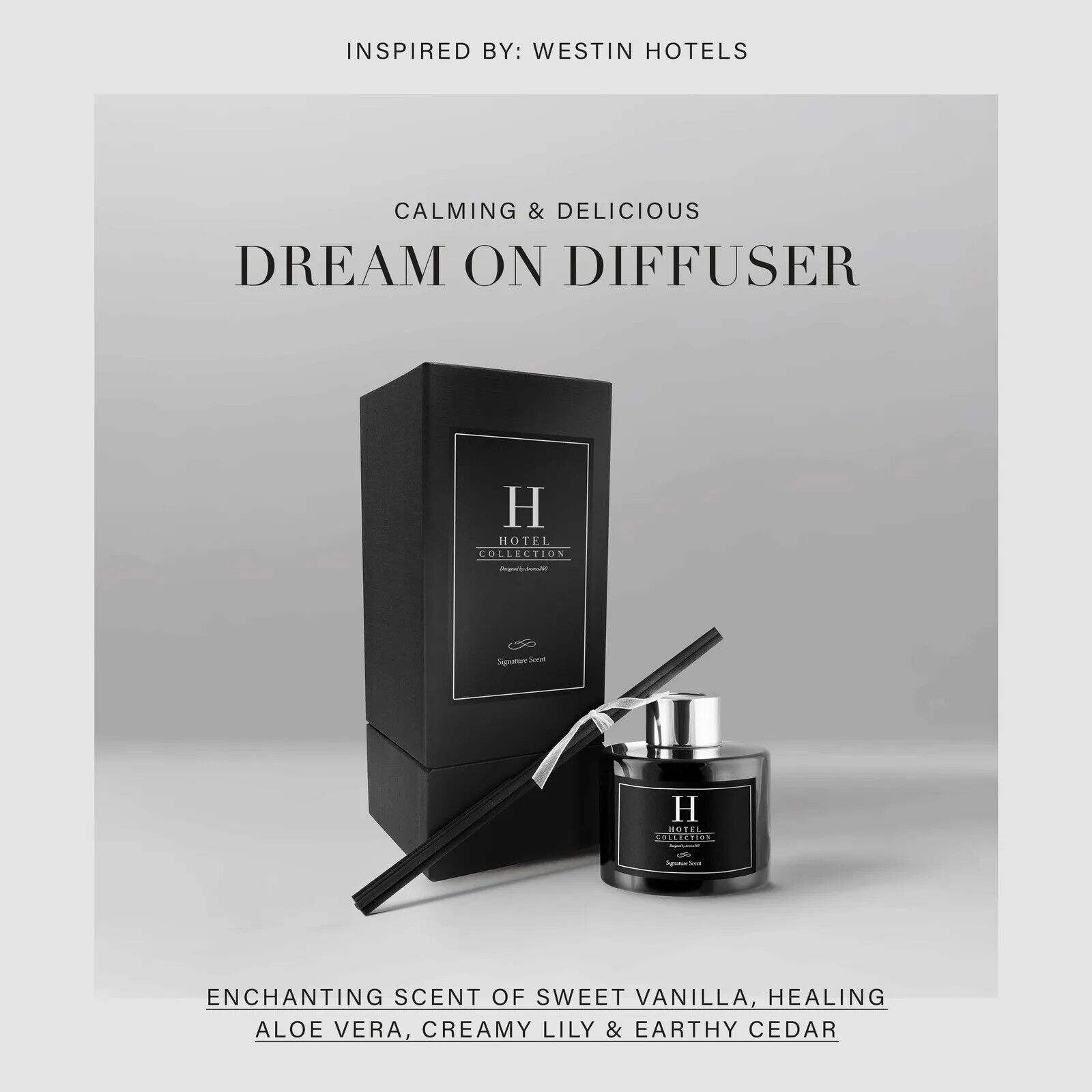 Hotel Collection - Dream On - Reed Diffuser Set - Luxury Aromatherapy Diffuser -