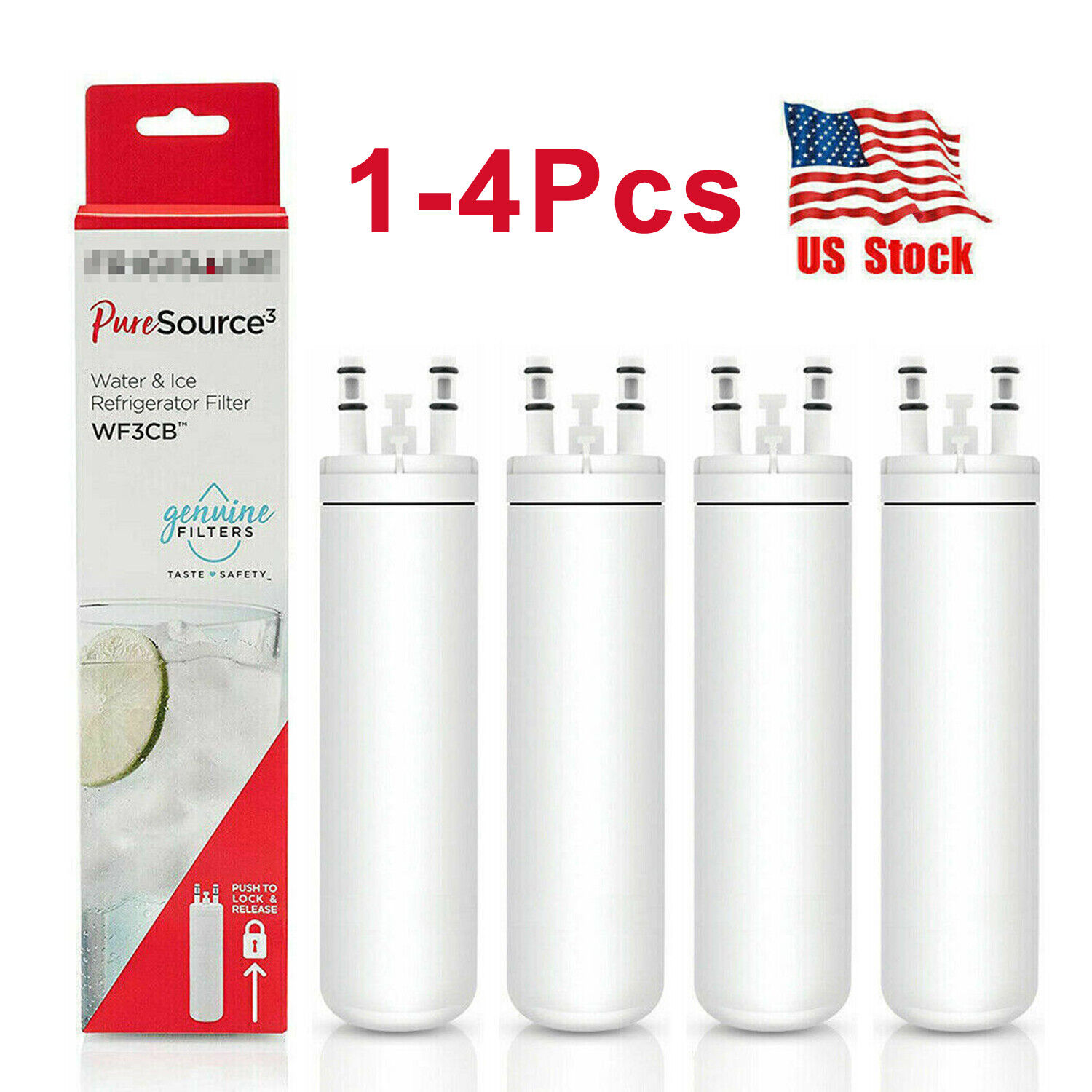 1-4pc Fit Frigidaire WF3CB Refrigerator PureSource 3 Water & Ice Filter US Stock