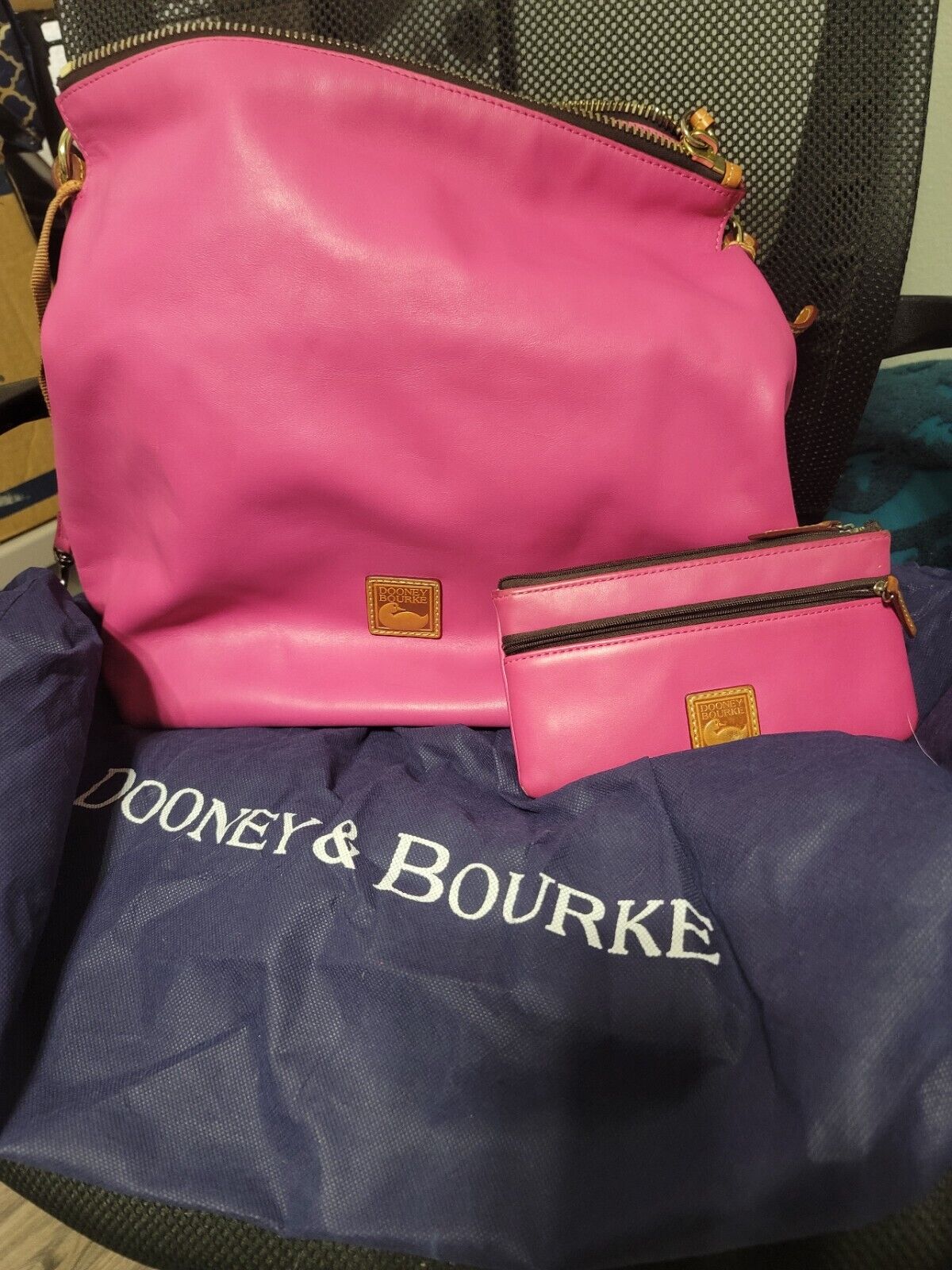 Authentic Dooney & Bourke Handbag PINK with Matching Wallet 