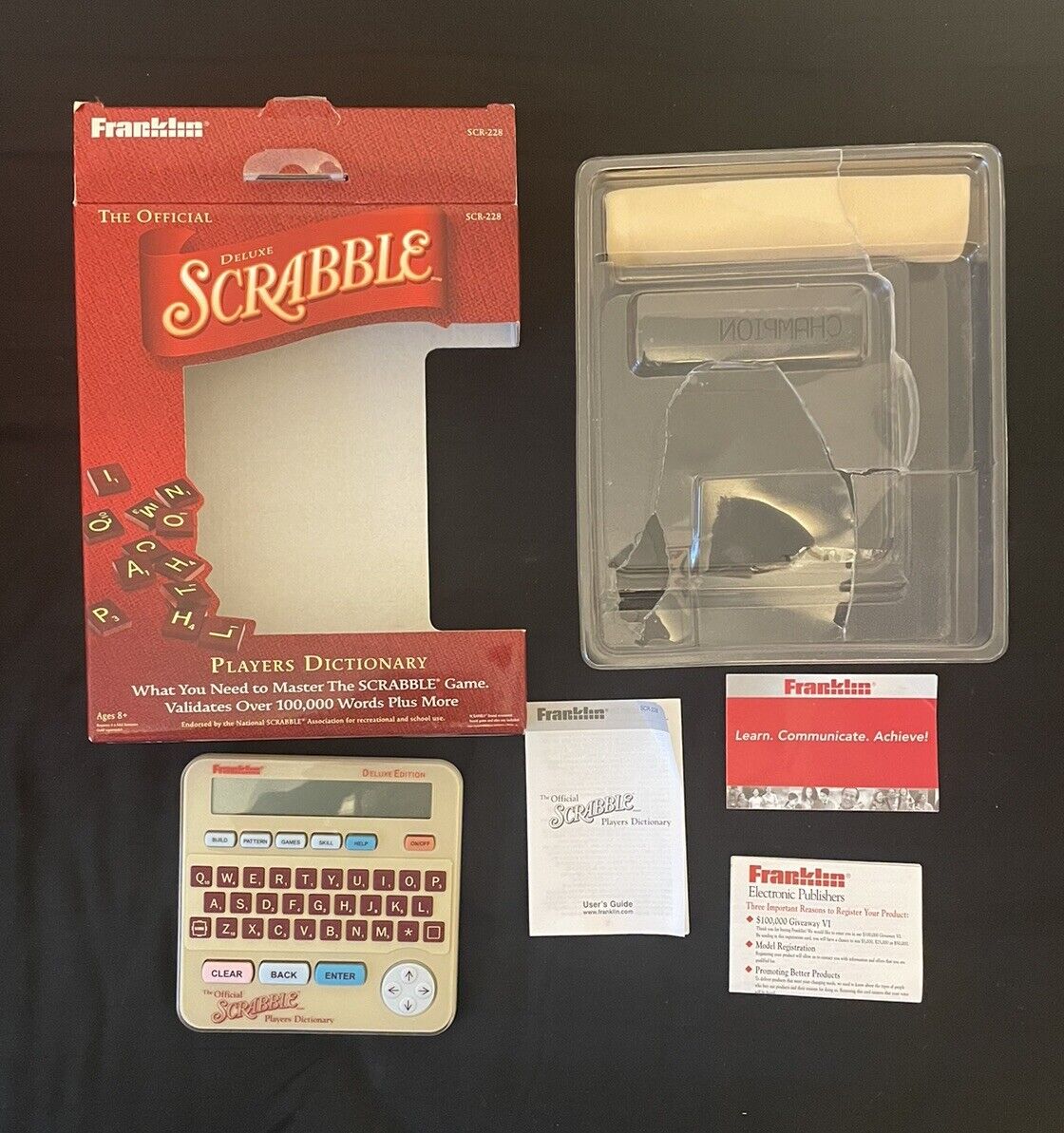 Franklin Scrabble Deluxe Edition SCR-228 Electronic Official Players Dictionary