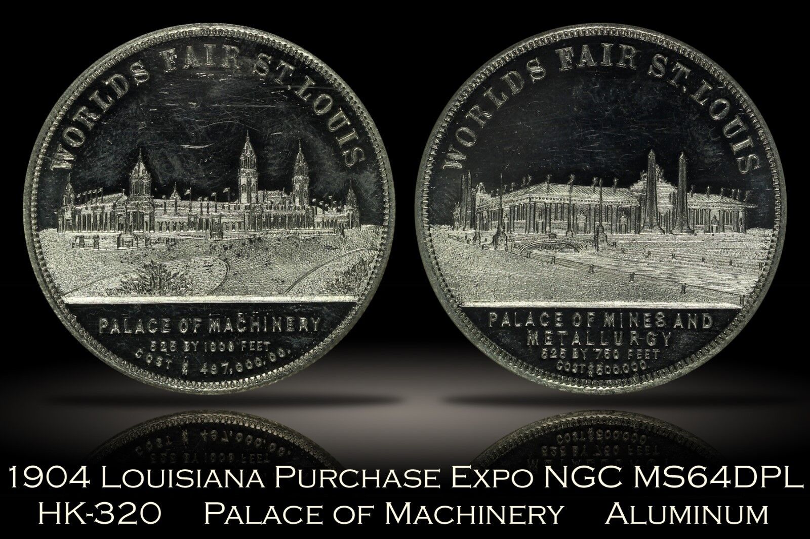 1904 LAPE Louisiana Purchase Expo Palace of Machinery HK-320 NGC MS64DPL Beauty