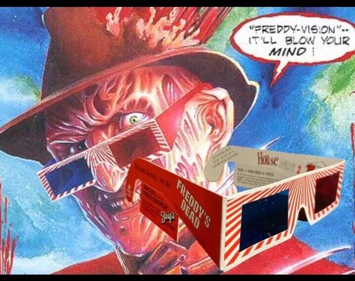 Freddy\'s Dead Nightmare Elm Street 3d Glasses Theatre Promo Original Slasher