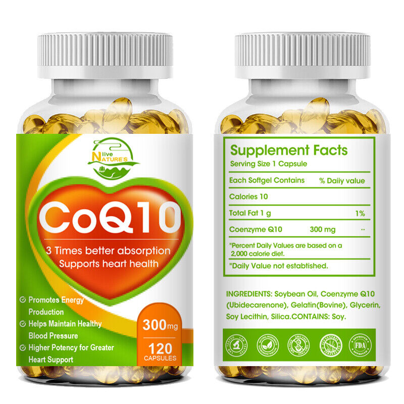 COQ 10 Coenzyme Q-10 300mg Increase Energy & Stamina, Support Heart Health 120