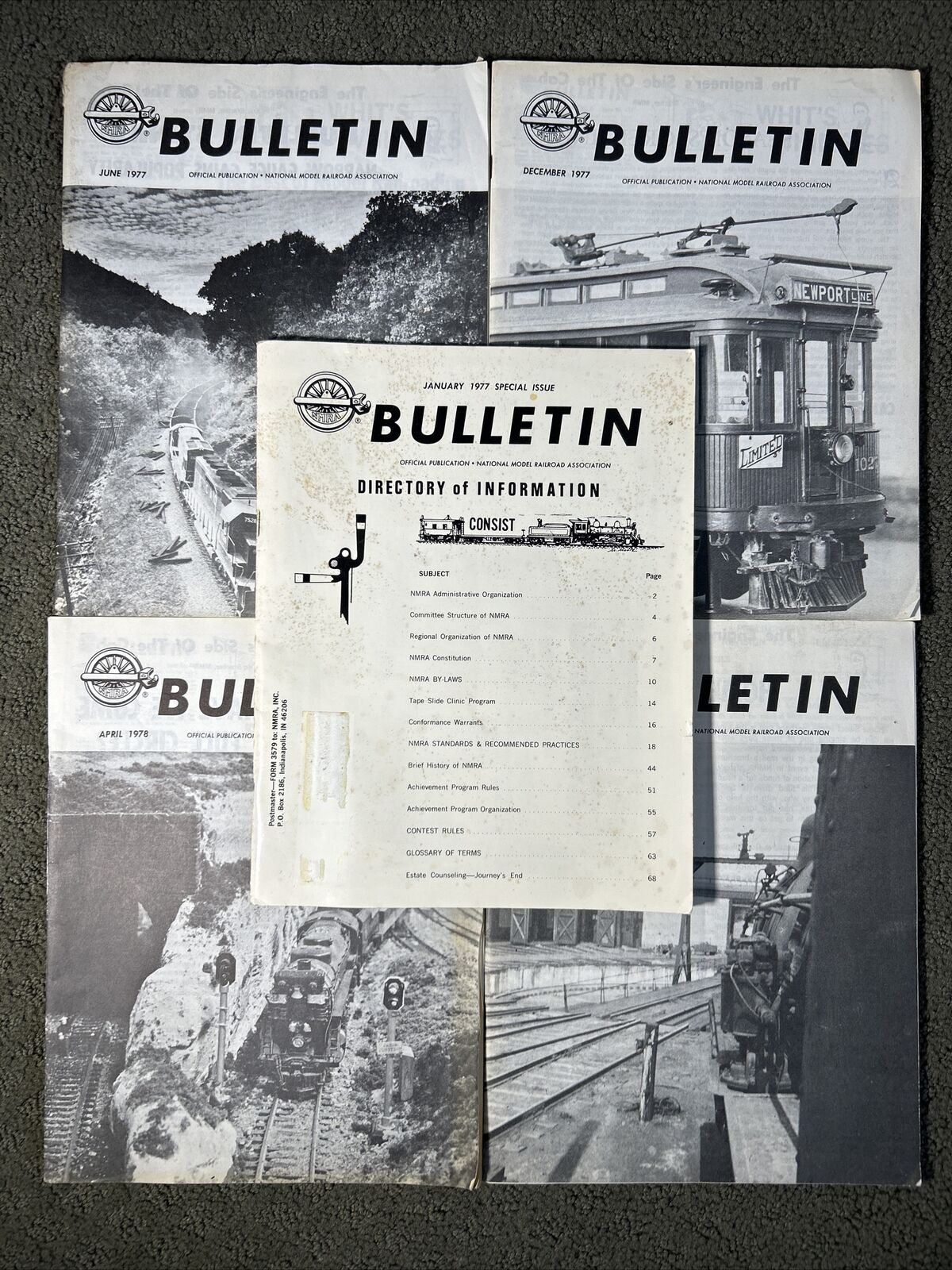 NMRA Bulletin National Model Railroad Association Vintage Issues Lot of 5 RARE