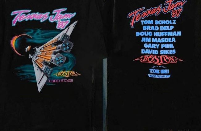 Boston Texxas Jam Tour 87 Band Tour World Music Festival Third State Rock Shirt