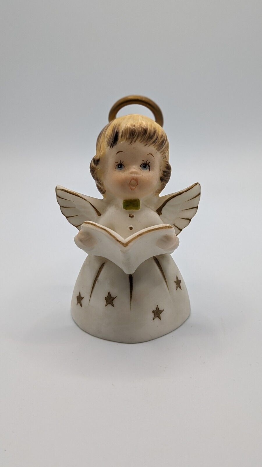 Vintage Norcrest Fine China Ceramic Singing Angel Bell Figurine