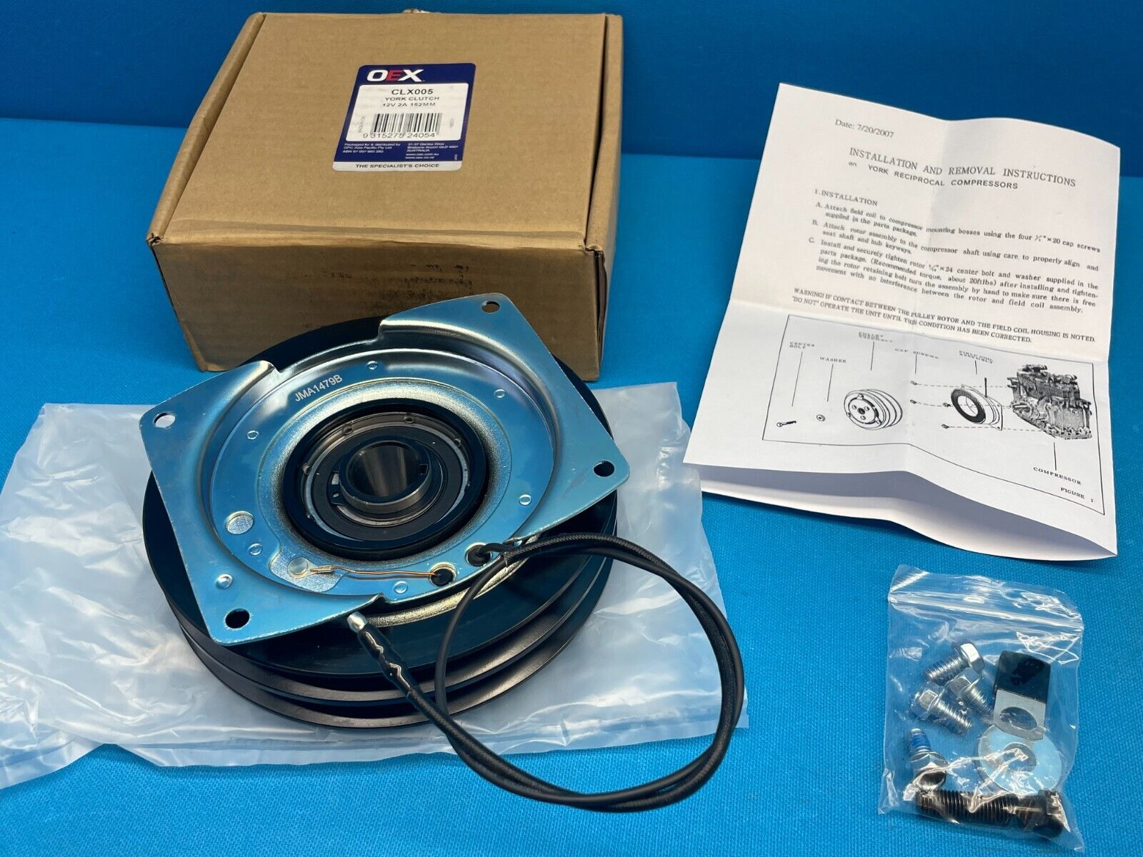 OEX York Air Conditioning Compressor Clutch Assembly CLX005 12volt 2amp 152mm