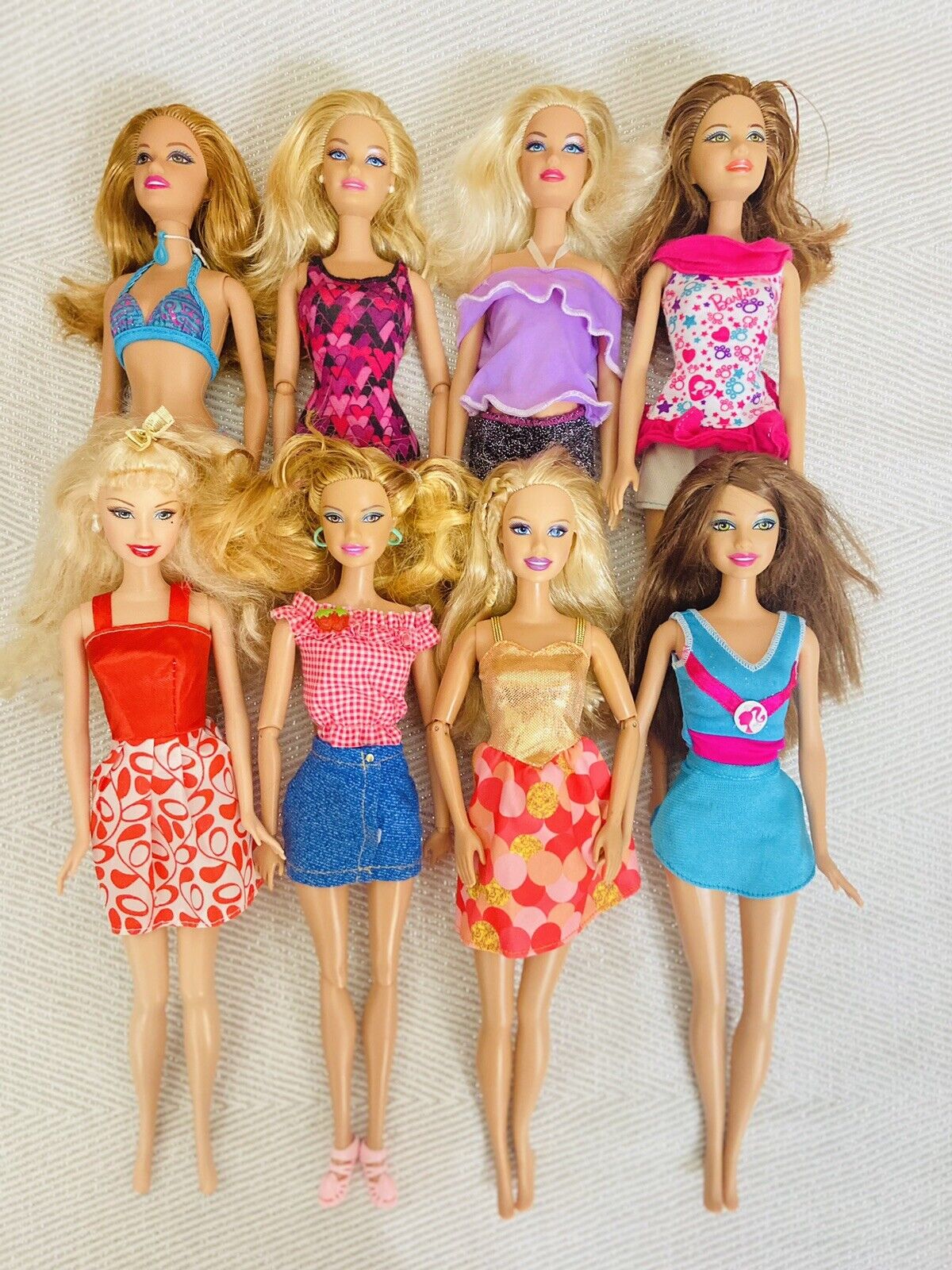 8 Barbie Dolls ~ Early 2000’s 2010’s Era ~ Assortment Of Various Dolls Girl