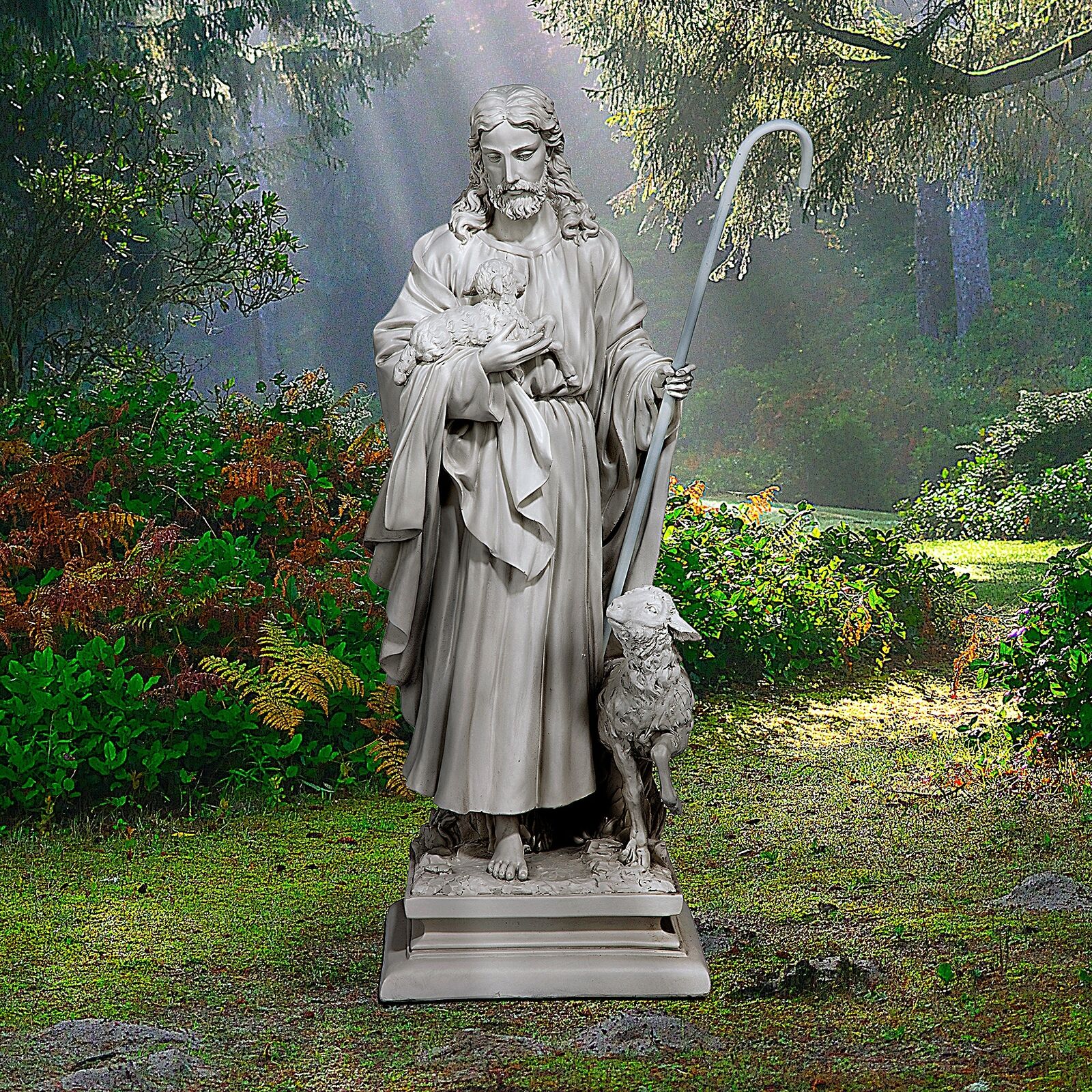 Design Toscano Jesus, The Good Shepherd Garden Statue: Large