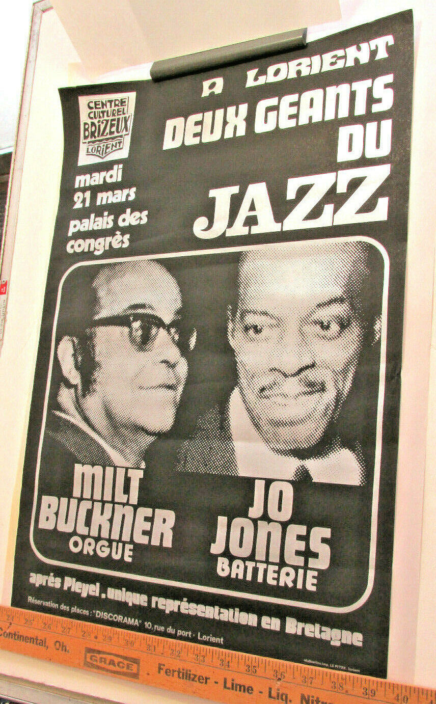 1960s MILTON BUCKNER JO JONES JAZZ Poster France, Jazz Music Drummer Poster