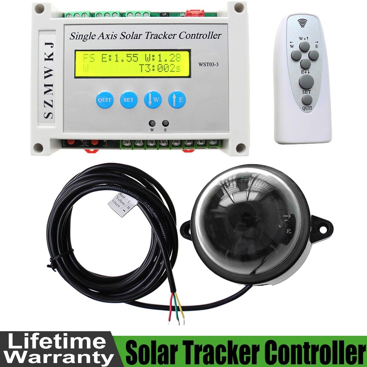 WST03-3 LCD Solar Tracking Single Axis Solar Tracker Controller DIY Solar System