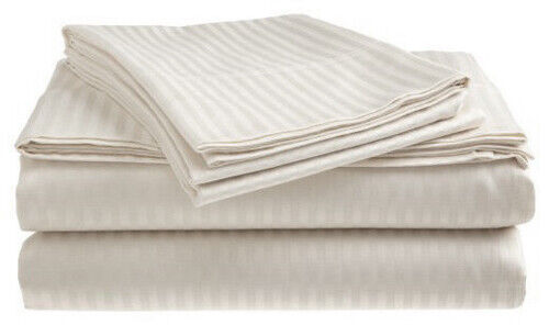 Luxurious 400 Thread Count Dobby Stripe Sheet Set 100% Cotton 9 Colors 4 Sizes