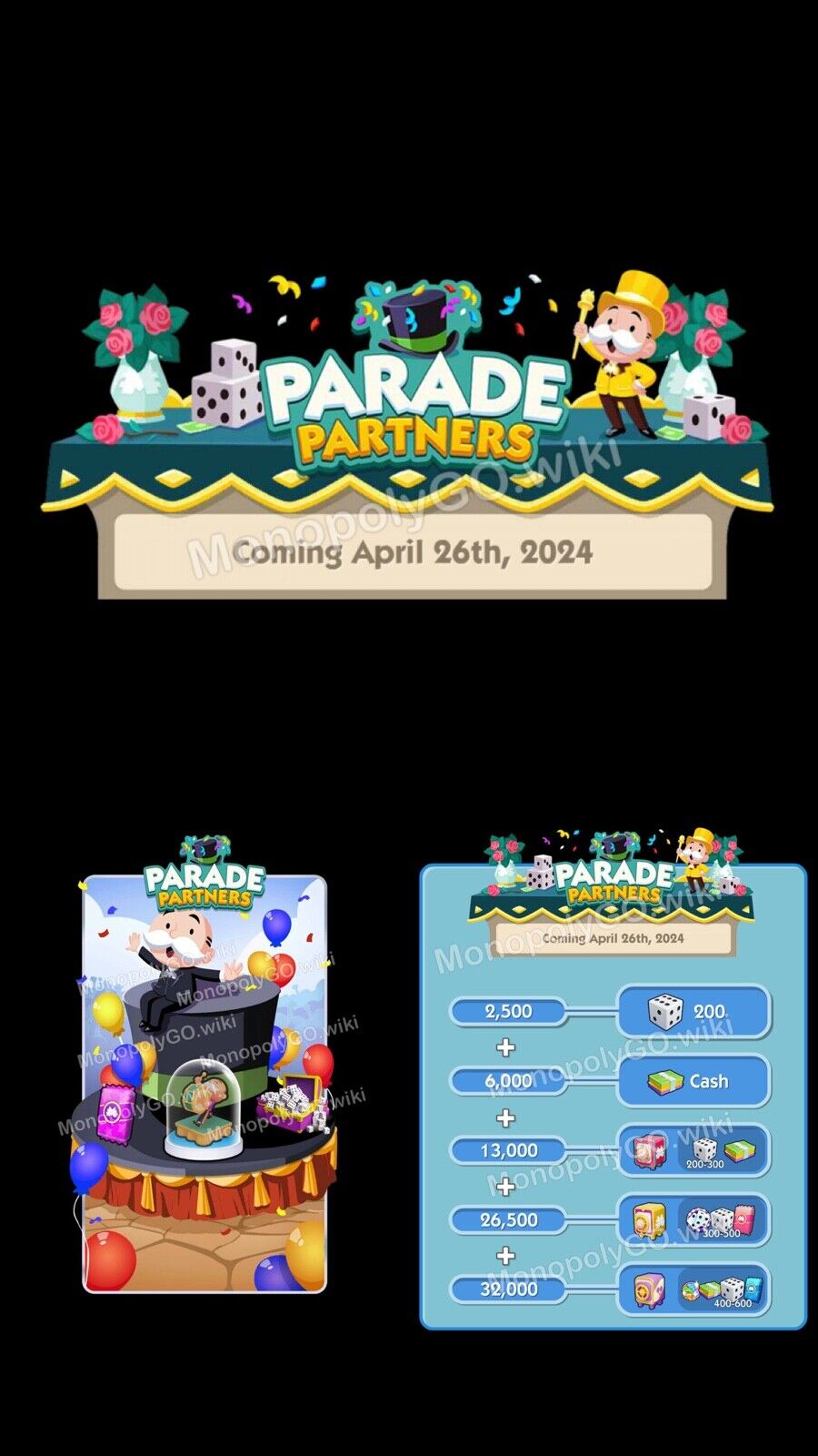 Monopoly Go Parade Partners Event- Full Carry Slot- RUSH (READ DES)