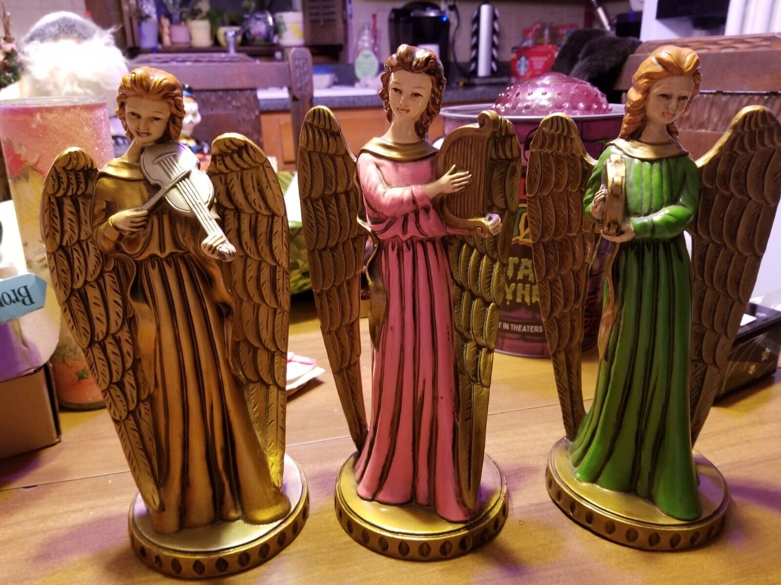 3 Beautiful Vintage PARMA AAI Christmas Angel Figurines Beautiful Faces