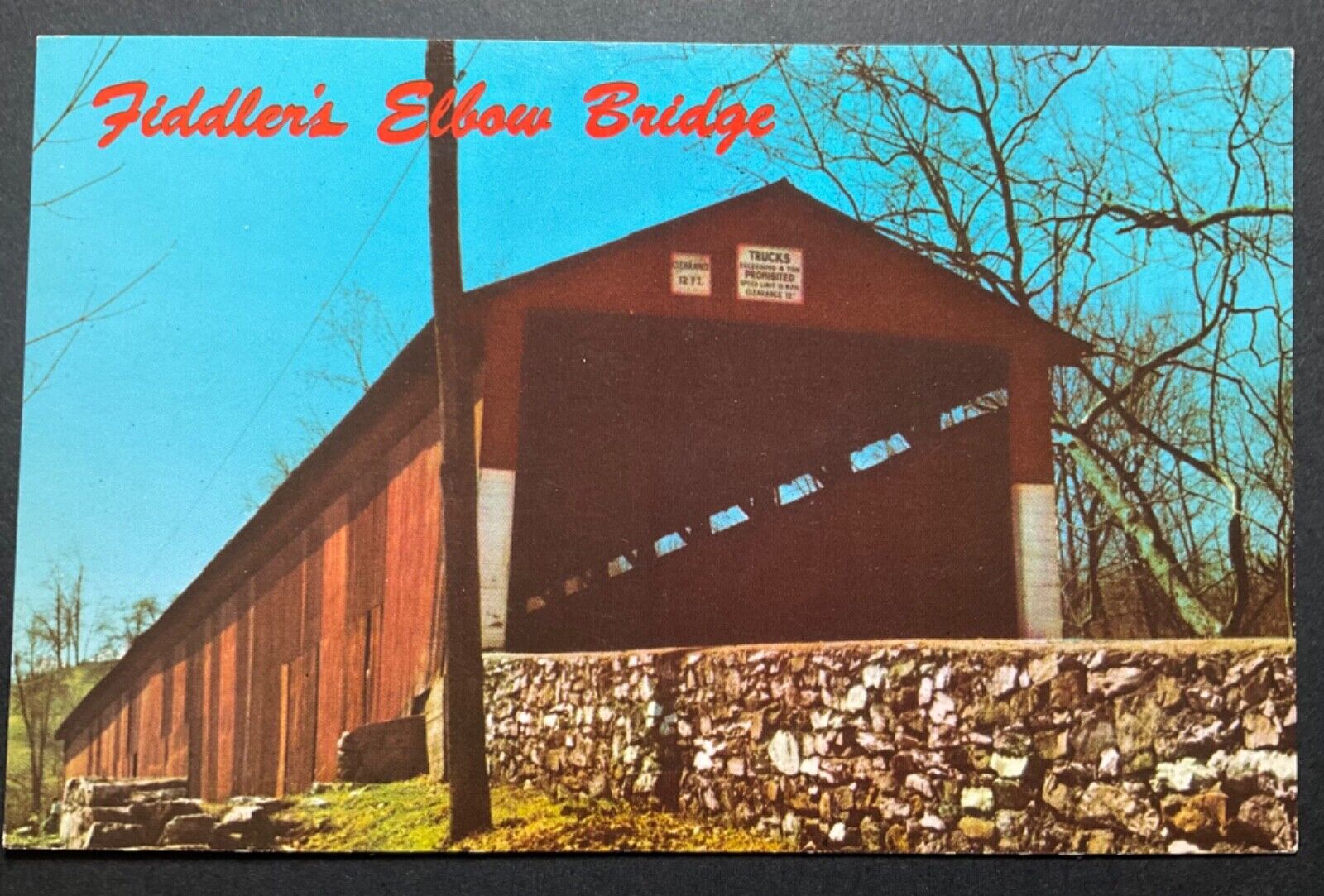 Hummelstown Pennsylvania PA Postcard Fiddlers Elbow Bridge 110 Year Old Bridge