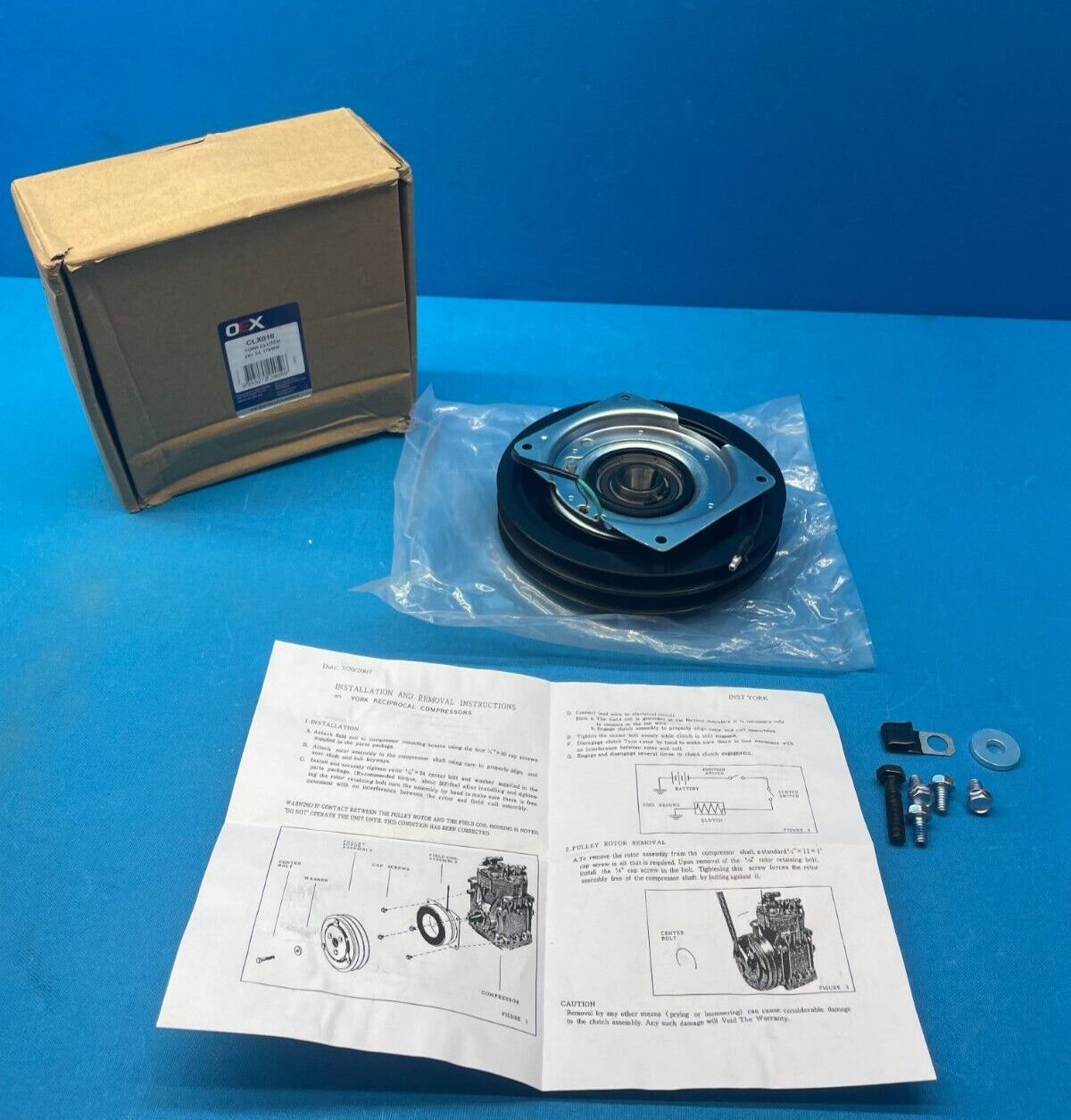 OEX York Section To Suit York Compressor Clutch Assembly CLX010 24volt 2A 178mm