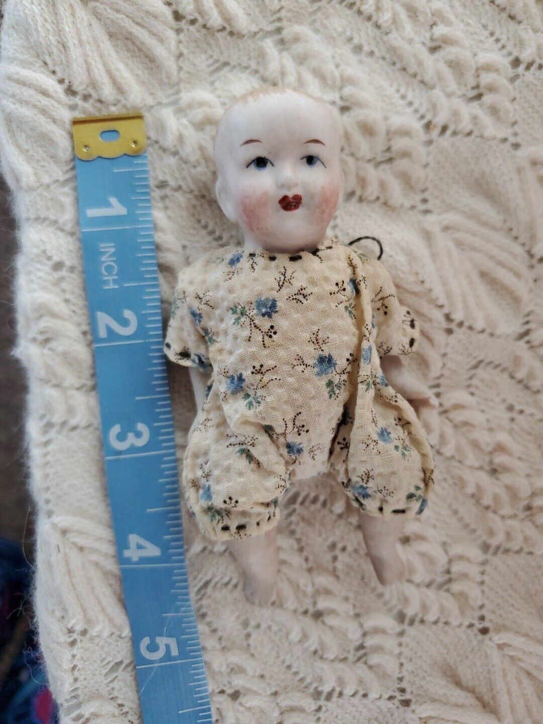 Antique German All Bisque Jointed Limbach Shamrock Baby Boy 4.5”