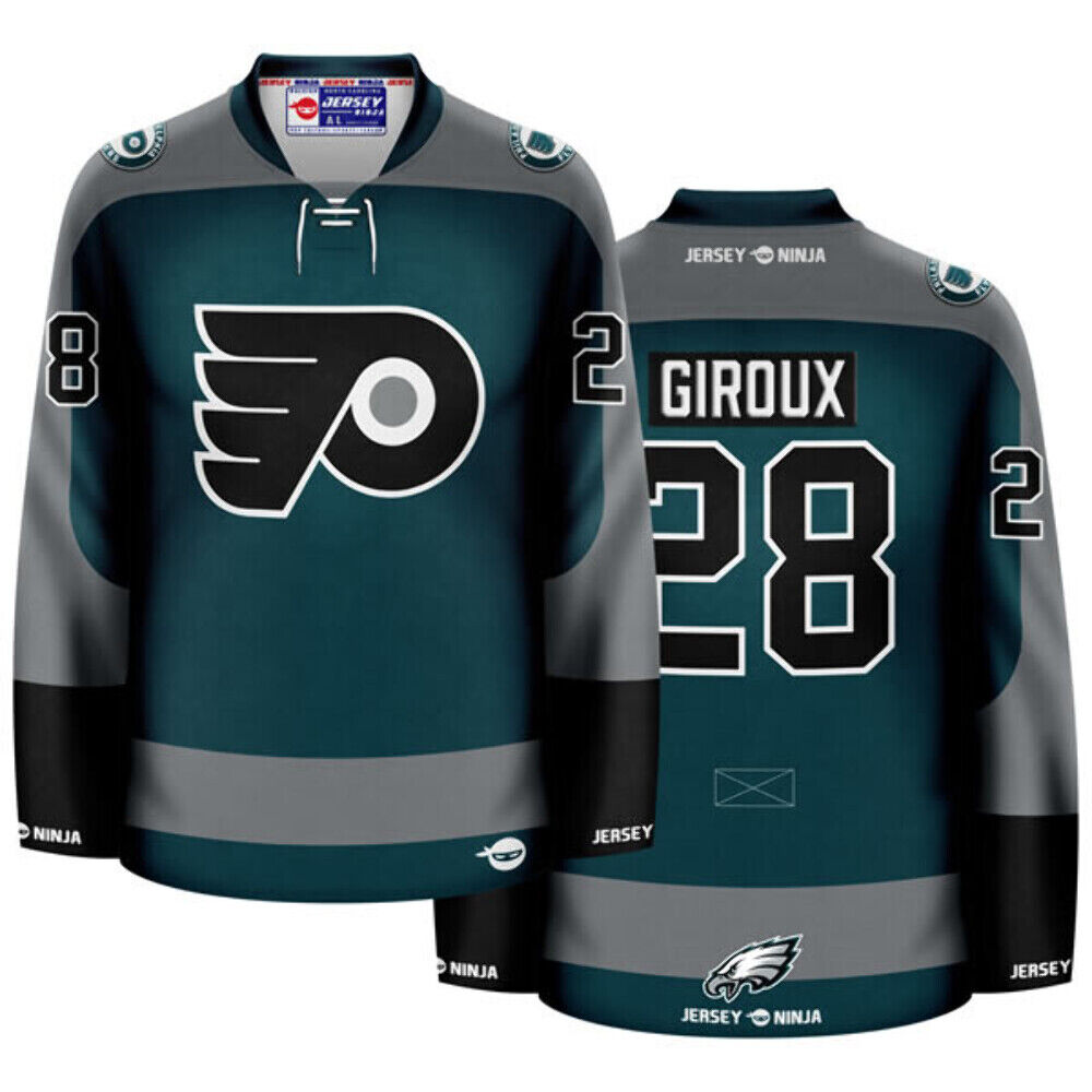 Philadelphia Flyers x Eagles Green Claude Giroux Mashup Hockey Jersey