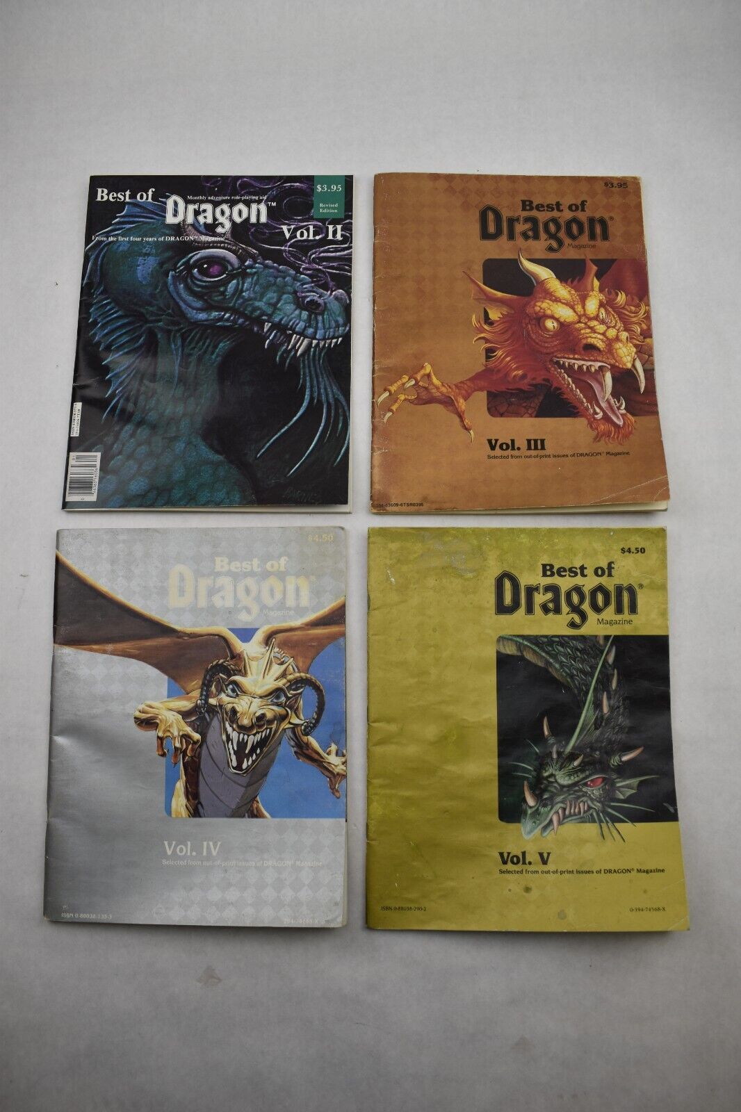 Best Of THE DRAGON Magazine Volumes II III IV V  2 3 4 5 Dungeons & D&D TSR