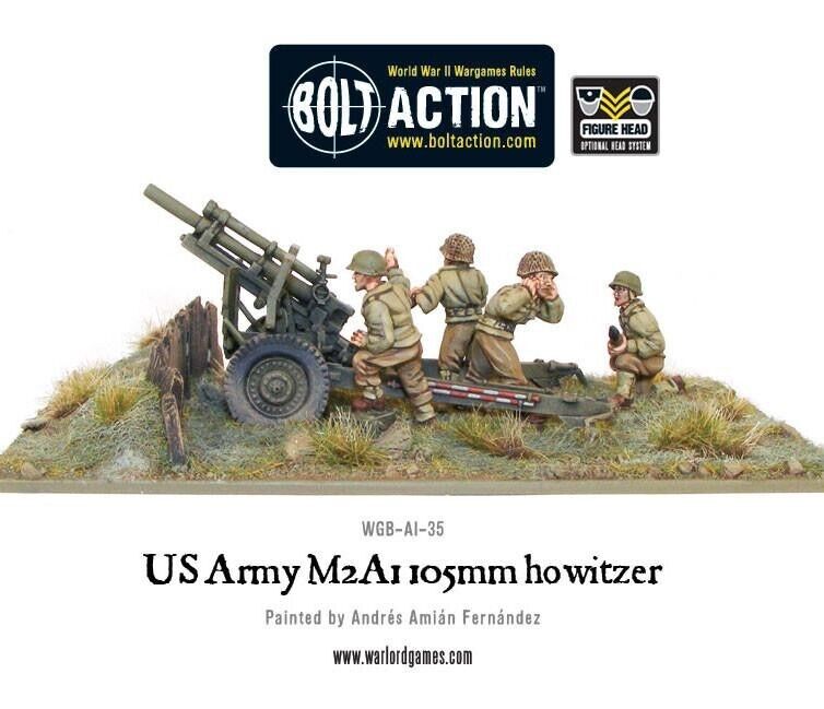 US Army M2A1 105mm howitzer American Bolt Action Warlord