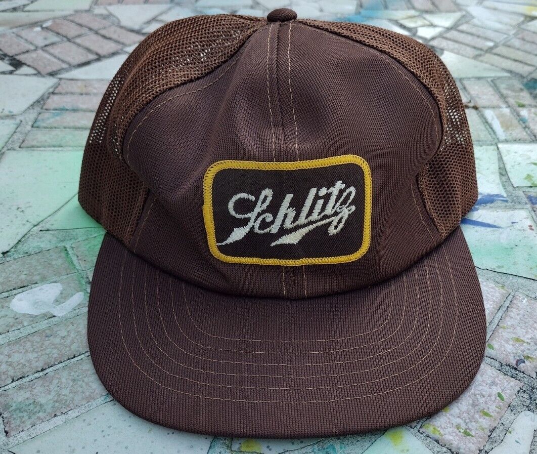 Vintage Schlitz Beer Large Patch Trucker Hat SnapBack Cap