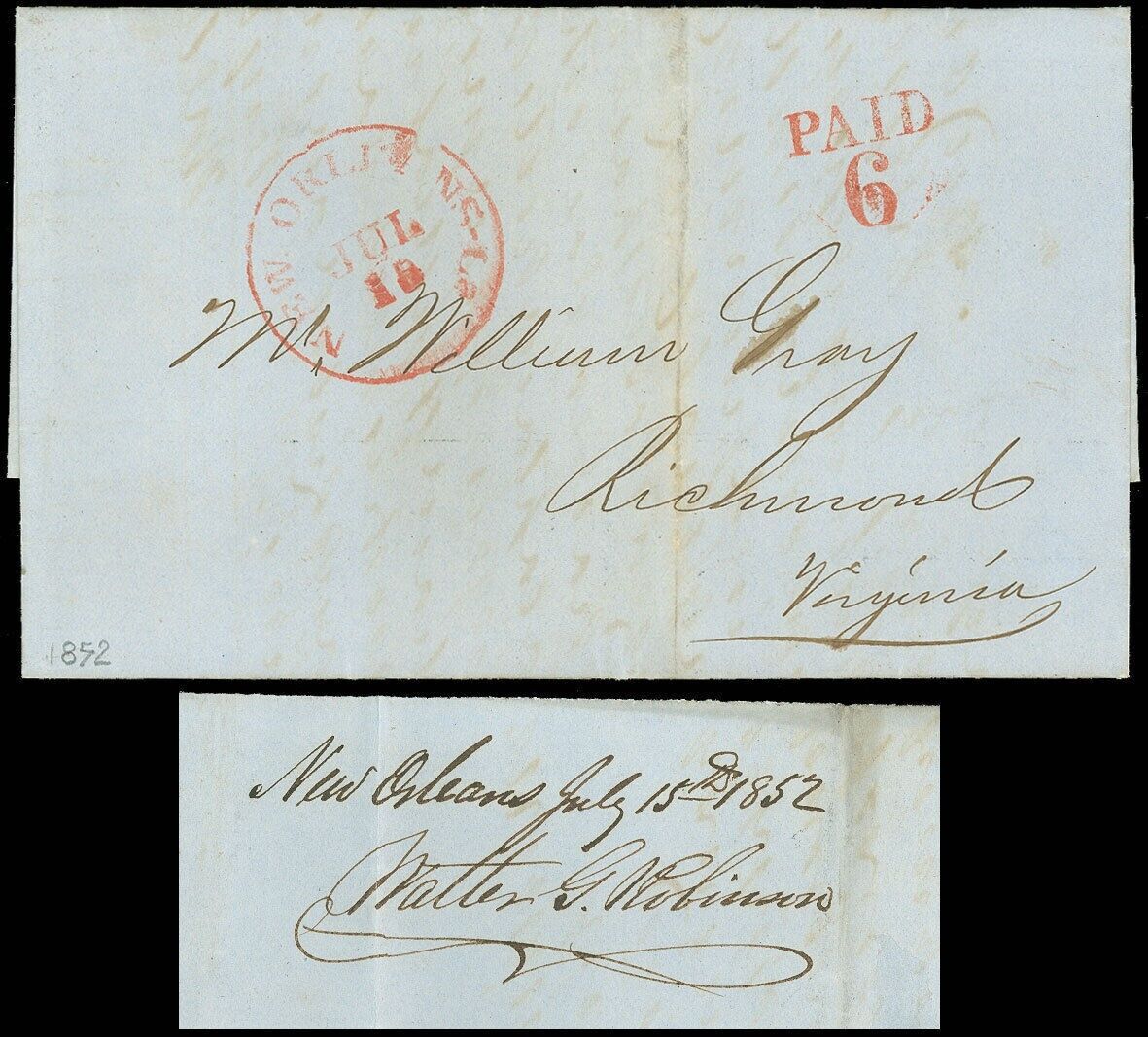 JUL 10,1852 Red NEW ORLEANS CDS, RED \