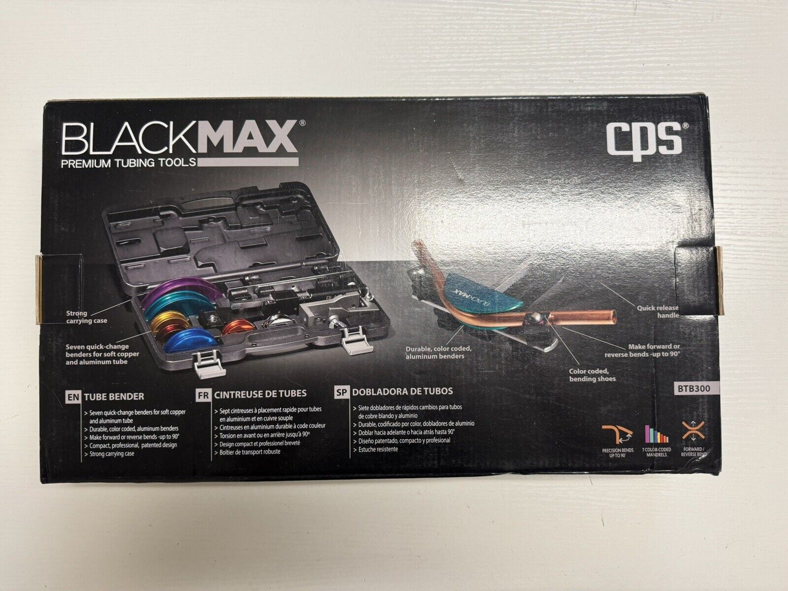 CPS BLACKMAX BTB300 Premium Ratcheting Tube Bender with Reverse Bend